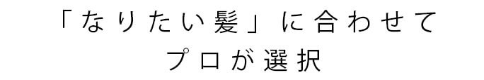 「なりたい髪」に合わせてプロが選択